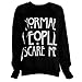 Women's Normal People Scare Me Print Fleece Sweatshirt Hoodie Top 7 colors