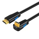 HDMI 2.0 Cable, CableCreation 3 Feet 4K (60Hz) Down Angle 90 Degree Down HDMI Cable with Gold Plated Connector, Support Ultra HD, 3D Video, Ethernet, Audio Return Channel, Black