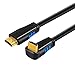 CableCreation 4K HDMI Cable 3ft Down Angle 90 Degree Right Angle, Support 4K@60Hz Ultra HD 3D Video, Male to Male Black HDMI Cable for TV, PC, Gaming and More