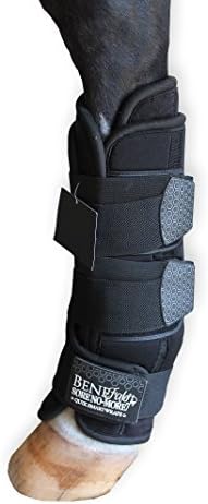 Benefab Therapeutic Smart QuickWrap for Hind Legs - 1 Pair/2PCS Wraps w/ Infused Ceramic Powder & Magnetic Therapy - Prevent Injuries, Promote Blood Circulation, Reduce Pain & Stiffness, Black