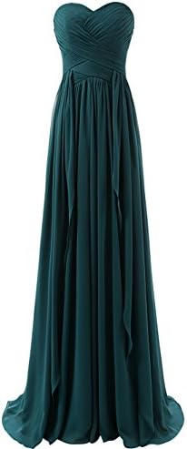 Lovelybride Sweetheart Chiffon Long Ruffles Bridesmaid Dresses Prom Gowns