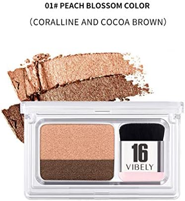 Staron Lazy 2 Colors Eyeshadow Double Gradation Makeup Eye Shadow Eyeshadow Palette Matte Shimmer Multi-Reflective Shades Ultra Pigmented Makeup Powder Waterproof Eye Shadow Palette Cosmetic Set (A)