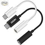 Moto Z Type C to 3.5mm Headphone Audio Adapter, DISDIM 2 Pack USB-C to 3.5mm Female Aux Microphone Connector Cable for Motorola Moto Z, Le 2/Le Pro 3 and Other Type C Devices
