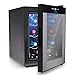 NutriChef PKTEWC122 12 Bottle Thermoelectric Wine Cooler Refrigerator | Red and White Wine , Champagne Chiller | Counter Top Wine Cellar | Quiet Operation Fridge | Touch Temperature Control