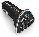 Go Beyond (TM) 3 Smart USB Ports 5.2A 30W Universal High Speed Car Charger - Charging 3 Devices at Full Speed With Smart Sharing IC Intelligent (Black Silver)