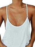 BerryGo Women's Sexy Layered Crossover Harness Hot Bikini Beach Body Chain Necklace Jewelry Silver