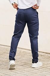 GINGTTO Leather Pants for Men Slim Fit, Mens Punk