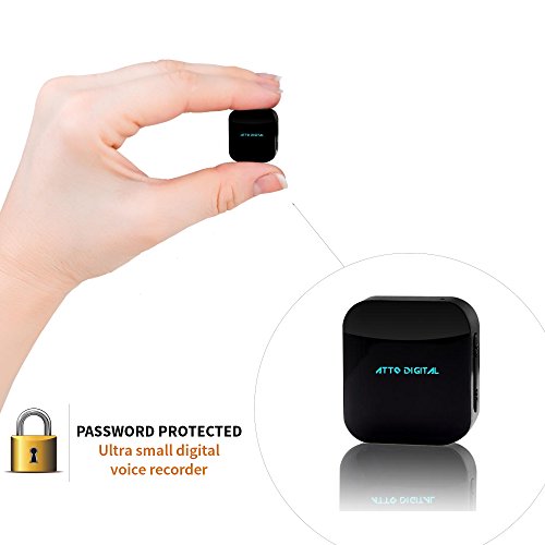Smallest Voice Activated Spy Audio Recorder - Digital Pro Edition 572 Hours Recordings Capacity, Password Protection, aTTo with 24 Hours Battery Life