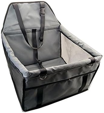 Rainflower Portable Pet Dog Car Booster Seat with Clip-On Safety Leash and Zipper Storage Pocket
