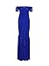 JustVH Women's Off Shoulder Short Sleeve V Neck Lace Maternity Gown Maxi Photography Dress Blue