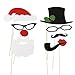 Cxy Photo Booth Props DIY Kit for Kids When Christmas Party, Various Colors of Mustache, Glasses Frames, Hat, Lips, Reindeer, Pipe, Ties, Carrot, Gift and Santa Claus Frame(Pack of 17)