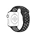 iMiWell Nike Band for Apple Watch 38mm, Soft Silicone Quick Release Replacement Strap for Apple iWatch Series 1 Series 2, Apple Watch Nike+ (42mm Medium/Large Black+darkgray)