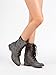 Breckelle Georgia Vegan Leather Lace Up Round Toe Womens Motorcycle Boots