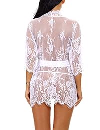 Vestido largo de encaje sexy para dama, vestido transparente