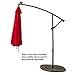FLAME&SHADE 10 ft Offset Cantilever Outdoor Patio Umbrella with Solar LED Lights - Red