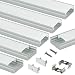 Muzata 6-Pack 3.3ft 9x17mm U Shape LED Aluminum Channel System with Cover, End Caps and Mounting Clips Aluminum Profile for LED Strip Light Installations Diffuser U1SW WW 1M, LU1