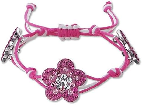 Children's Silver Rose Mix Flower Adjustable Bracelet