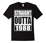 Mens Straight Outta 1988 T-Shirt Funny 30th Birthday Gift Shirt XL Black
