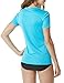 Tesla Women's UPF 50+Vneck Swimshirt Loose-Fit Short Sleeve Rashguard FSS02