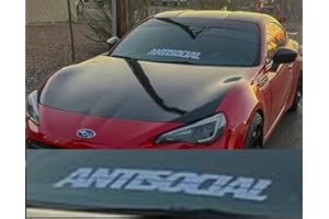 STICKY DUDE Antisocial Car Sticker Decal, Anti Social Sticker for Car, Truck, Windshield Banner Sticker 20 x 4 inches