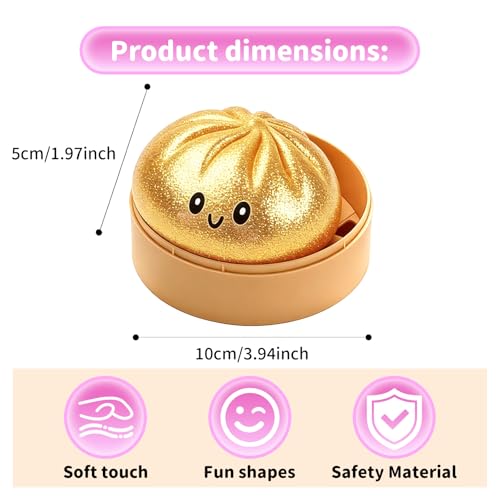 Glitter Dumpling, Glitter Dumpling Squishy Box, Adult Dumplings Squishy, Anxiety Relief, Adult Soft Squeeze Decompression Dough (1pc)