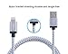 Adoric 3Pack 10FT/3M Extra Long Nylon Braided Lightning to USB Sync Charge Cable Cord Charger with Aluminum Connector Compatible with iPhone 6s/6s Plus/6/6Plus/5s/5c/5, iPad/iPod Models (White)