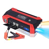 Mosunx 1000A Peak 21800mAh Portable Car Jump Starter (up to 7.0L Gas/5.5L Diesel Engine) Portable Battery Booster with Smart Charging Port, Compass, LCD Screen & LED Flashlight (1000A Peak 21800mAh)