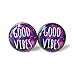 Purple Galaxy Good Vibes Stud Earrings