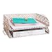 Blu Monaco Blush Pink Desk Organizer Stackable Paper Tray Set of 2 - Metal Two Tier Tray - Stackable Letter Tray - Inbox Tray for Desk