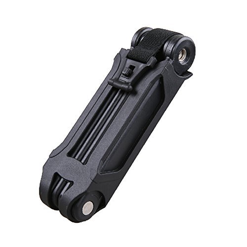 Alloy Steel 6 Joints Folding Bike Lock,for Bicycle,Mountain bike, Electric Bicycle Lock Joint Anti Hydraulic Shear Pry Electric Bicycle Parts(Black)