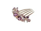 eFuture(TM) Light Purple Stylish Elegant Colorfull Rhinestone Butterfly Bride Hair Clip/Comb +eFuture's nice Keyring by eFuture