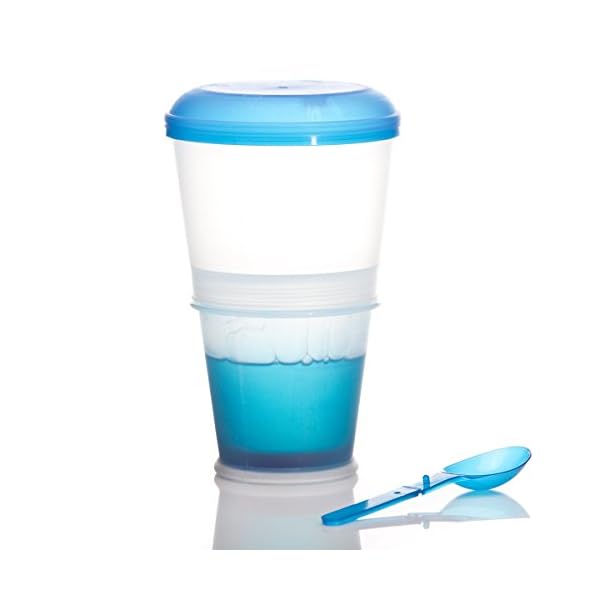 GOODS+GADGETS MÃ¼slibecher to Go Deluxe - Joghurt-Becher fÃ¼r unterwegs - Reise Lunchpot mit LÃ¶ffel und Iso-KÃ¼hlfach fÃ¼r MÃ¼sli, Cerealien, Porridge und Obst (1, Blau) – Bild 3