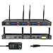 Wireless Microphone System, FREEBOSS 4 Channel VHF Wireless Microphone Set with 4 Handheld Mics, Metal Receiver, Ideal for Church, Meeting, Karaoke, Wedding (FB-V04)