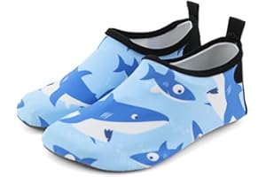 Boys Water Shoes Shark Swim Barefoot Quick Dry Non-Slip Aqua Socks for Beach Swimming Pool