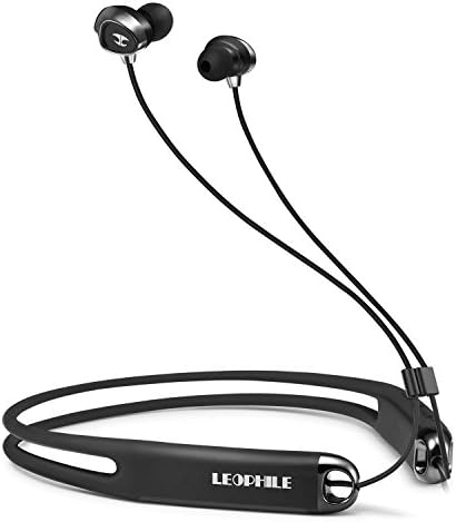 LEOPHILE EEL IP67 Waterproof Sports Neckband Bluetooth Headphones, Portable Wireless Stereo Tone Bass Headset w/ Mic, Sweatproof In Ear Earbuds Soft Silicone Design for iPhone LG Running Working