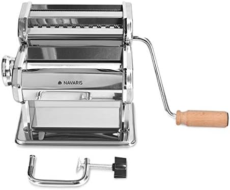 Navaris Machine à pâtes Manuelle - Laminoir pour pâtes fraîches - Spaghetti Lasagne tagliatelle - Appareil avec 9 épaisseurs différentes - Cuisine A Vivre Navaris Machine à pâtes Manuelle - Laminoir pour pâtes fraîches - Spaghetti Lasagne tagliatelle - Appareil avec 9 épaisseurs différentes