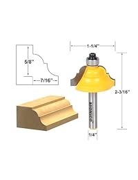 yonico 13123q doble romana Ogee Router Bit Cortabordes con Medium 1 4-inch Vástago