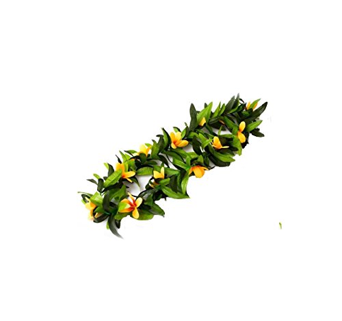 3pcs Tropical Hawaiian Luau Lei Green Leaves for Hawaiian Luau Party Favors