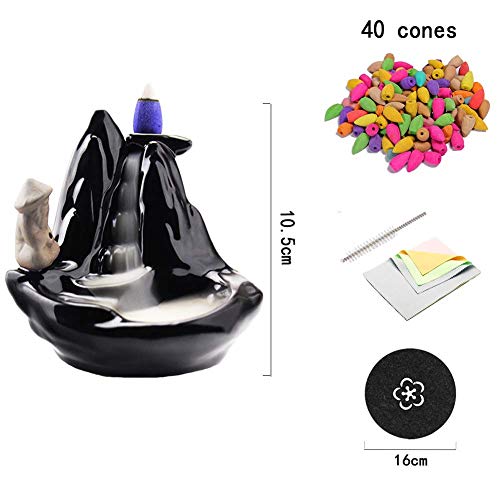 XinXu Incense Burner, Backflow Incense Burner Holder Ceramic Incense Holder Ceramic Ornament Gift Fisherman - Thumbnail 2