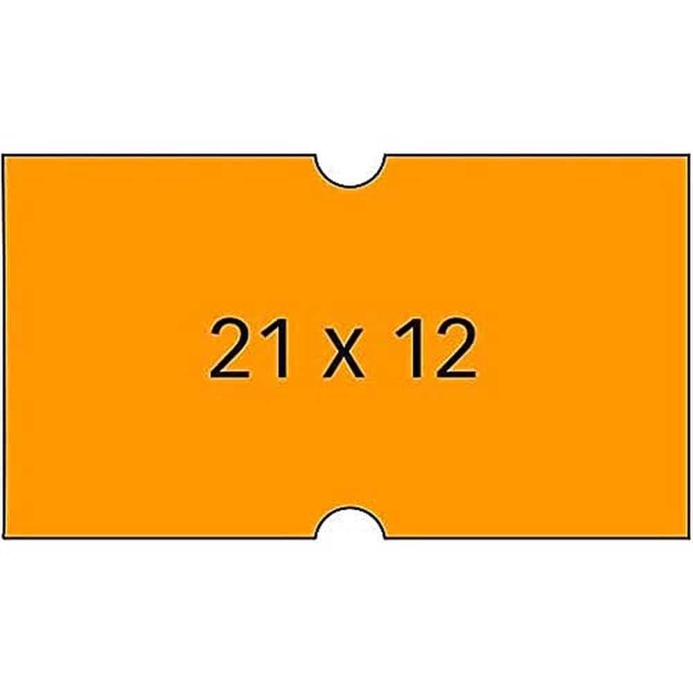 Agipa 100912 Pack of 6 Rolls of 1.000 Rectangular Labels Fluorescent Orange