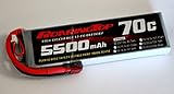 RoaringTop LiPo Battery Pack 70C 5500mAh 2S 7.4V with EC5 Plug for RC Car Boat Truck Heli Airplane
