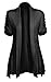 Women's Open Front Ruched Short Sleeve Shark Bite Hem Casual Plus Size Cardigan, Midnight Dream Black, XX-Large