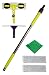 Premium Window Squeegee Kit with Extension Pole and Microfiber Glass Scrubber Includes Soft Rubber Blade and Replacement Cleaner Pad with Bonus Polishing Cloth for House Shower Car and Outdoor