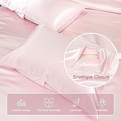 REDKEY Queen Size Cooling Satin Comforter Set Soft