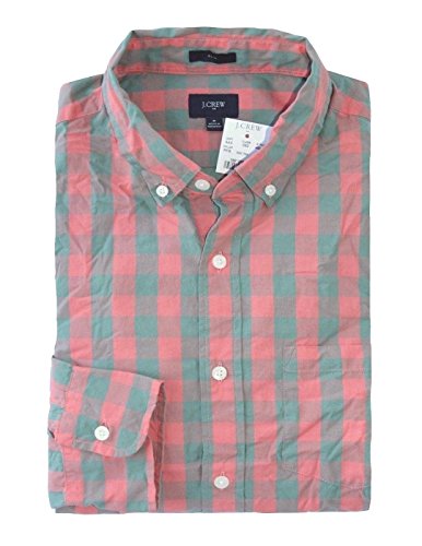 J Crew Factory - Men's - Slim Fit - Pink/Pewter Gray Gingham Washed Cotton Shirt (Large)