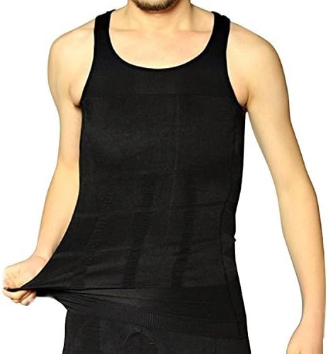 Shop Flash Exercise Base Layer Tight Vest Sleeveless Compression Miracle Slimming Shirt for Men, Black, X-Large by Shop Flash