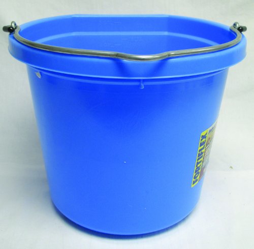 Fortiflex Flat Back Feed Bucket for Dogs/Cats and Small Animals, 20-Quart, Sky Blue