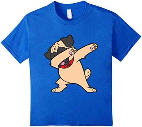 Kids Funny Dabbing Pug T-Shirt for Kids and Adults 12 Royal Blue