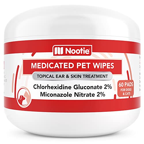 Nootie Medicated Dog Wipes, 2 Chlorhexidine and 2 Miconazole