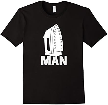 Mens Domestic-Iron Man Funny T Shirt - Novelty Shirts Large Black